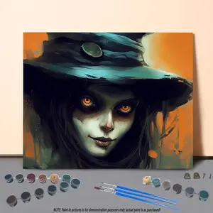 Dark Witch Theme Series DIY Oil Painting without Frame, DIY Paint By Number Hanging Kit For Beginner, DIY Home Decor