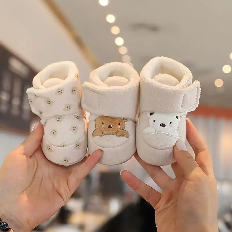 Cute cartoon baby bear comfortable soft warm boots