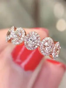 1 PC Fashion Cubic Zirconia Ring Stackable Engagement Ring For Women For Wedding Anniversary Jewelry Gift