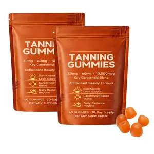 2 Bags Tanning Gummies for Women & Men - 60 Count Tanning Supplements Support Hydration & Health Radiance Skin - Non-GMO