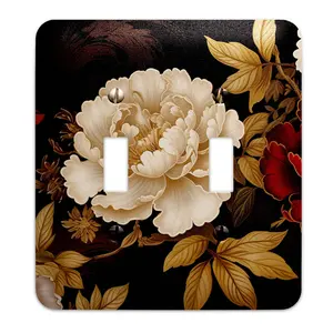 Red and Gold Pansies Decorative Light Switchplate Cover, Other Sizes Available, Home Decor, Lighting #4898