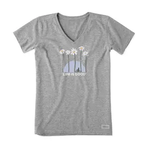 Life is Good Womens Towering Daisies Bike Crusher Knit Tee