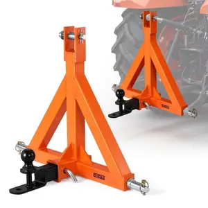 VEVOR 3 Point Trailer Hitch with 2 Receiver, 3 Pt Quick Hitch Attachment with Trailer Ball, Tractor Tow Drawbar Adapter, Fits Category 1, Kubota, Mahindra, Ford, Yanmar, John Deere, Massey Ferguson