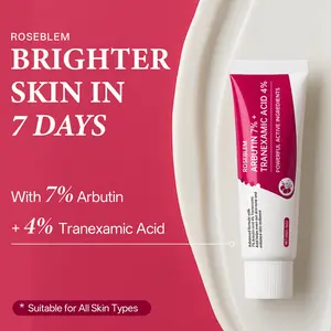 ROSEBLEM 7% Arbutin + 4% Tranexamic Acid Facial Cream - Acne Care for Dark, Uneven Skin, Hydrating, Non-Irritating, 50g (1.76 oz), 24-Month Shelf Life, Single Item for Normal Skin