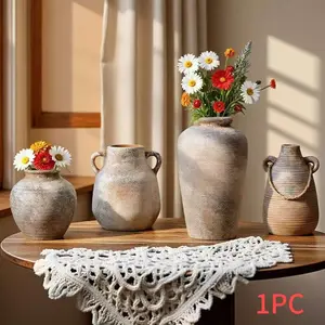 Vintage Ceramic Flower Vase, Vintage Vases, Unique Country Style Decorative Bottle, Home Decoration Indoor Outdoor, Scene Setting Prop