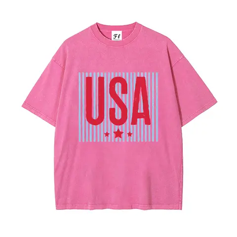 Women's Retro Star Stripes Short-Sleeve Cotton Oversized T-Shirt - 4th of July Patriotic Solid Layer-Ready Tee, Bold Retro Look Unisex Fit Ease Acid Wash Eco Hot Stamp American Graphic Top, Plus Size Breathable Streetwear Athletic Lightweight Clothes