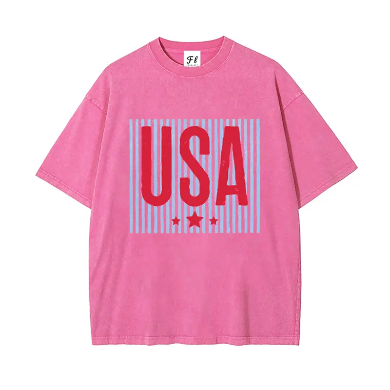 Women's Retro Star Stripes Short-Sleeve Cotton Oversized T-Shirt - 4th of July Patriotic Solid Layer-Ready Tee, Bold Retro Look Unisex Fit Ease Acid Wash Eco Hot Stamp American Graphic Top, Plus Size Breathable Streetwear Athletic Lightweight Clothes