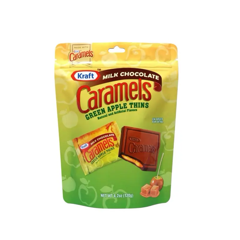 Kraft Milk Chocolate Caramels Green Apple Thins Chocolate- 1 Bag (4.2 oz)
