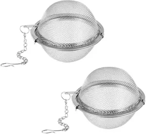 Tea Steeper, 2Pcs Mesh Tea Infuser Premium Tea Filter Tea Interval Diffuser with Extended Chain Hook for Brew Loose Leaf Tea and Spices & Seasonings