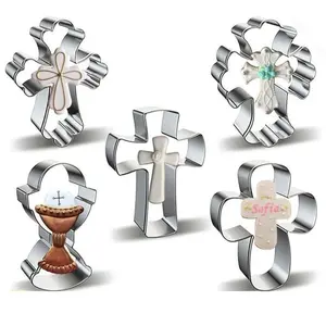 Easter Cross Cookie Cutters Set of 3, Decorative Candy Molds, Perfect for Baking Cookies, Easter Themed Kitchen Tools