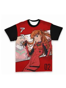 Neon Genesis Evangelion Anime T-shirt Men's 3D All Over Print Graphic Tee Casual Short Sleeve Tops Harajuku Streetwear EVA Rei Asuka Unit-01 Tshirt