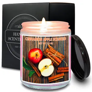Cinnamon Apple Scented Candle, 7.2oz Jar Candle Gifts for Women Men, Fall Autumn Candles for Home Scented, Soy Wax Candle Last Over 50 Hours, Unique Gift for Friend Family Coworker