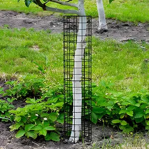 6 Pcs Tree Trunk Protector with Zip Ties & Garden Stakes Metal Plant Guard Protectors Garden Protection Tree Wrap Cage Preventing Tree Trunk From Deer Trimmers Mower