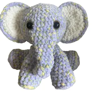 Ellie Elephant Amigurumi Crochet Purple and Yellow Plushie
