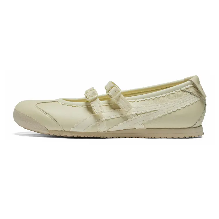 Women's Onitsuka Tiger Wmns Mexico 66 TGRS 'Ivory Cream' Leather Retro Sports Sneakers, Classic, Comfy Cushioning, Walking Shoes, Casual Everyday Footwear