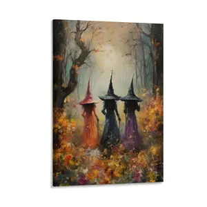 This Witchy Horror Poster, Featuring A Magical Witch in A Forest Setting, Is The Perfect Addition to Your Living Room Decor. Poster Canvas Wall Art For Bedroom Decor Bar Office Room Decor Gift