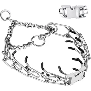 Adjustable No Pull Dog Training Collar with Quick Release Buckle for Small Medium Large Dogs, Packed with Two Extra Links
