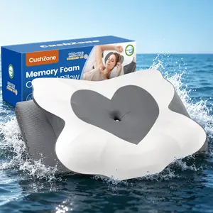 CushZone Cervical Memory Foam Pillow for Neck and Shoulder Pain Relief, Adjustable Ergonomic Contour Orthopedic Pillow with Cervical Support for Side, Back and Stomach Sleepers