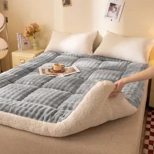 High Weight Rabbit Fur Mattress, Foldable Breathable Bed Mat, Dual-Sided Use, Skin-Friendly, Smart Pressure Relief, Breathable Soft Mattress Pad