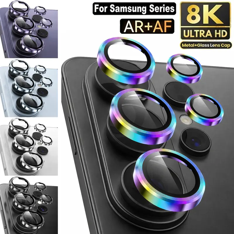Metal Camera Lens Protector for Samsung Galaxy S26 Ultra/ S25 Ultra / S26+ / S26 / S25+ / S25, Aluminum Alloy Ring + 9H Tempered Glass, HD Clear, Scratch Resistant, Easy Install, Case Friendly