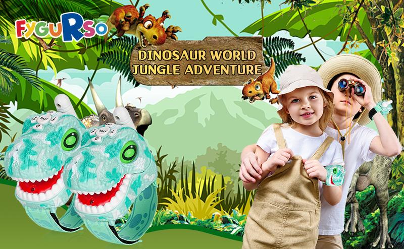 Fygurso Dinosaur Walkie Talkies for Kids 3280 Ft 3 Channel Two-Way Walkie Talkies Dinosaur & Spider A set of two