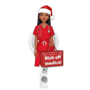 Santa Med Barb Badge Reel’