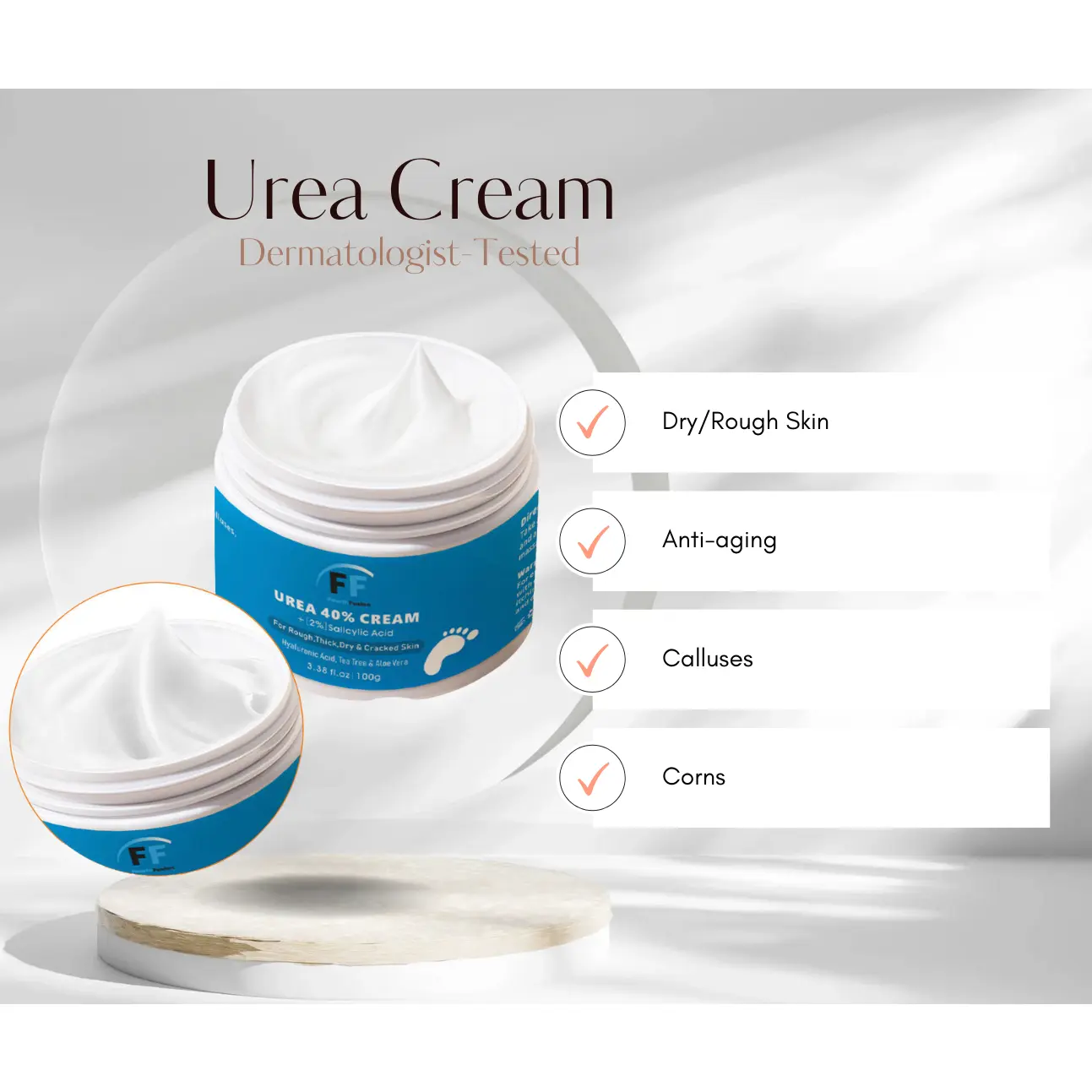 40% Urea Cream by dermatologists worldwide. Skincare Case