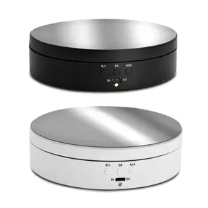 5.4 inch 360 Degree Photography Turntable Rechargeable Electric Turntable Motorized Rotating Display Stand for Product Display with PVC Mirror