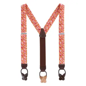 Trafalgar Men's Highly Caffeinated Silk Button End Suspenders, Button-End Suspenders