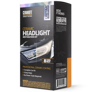 CERAKOTE CERAMIC HEADLIGHT RESTORATION KIT – QUICK 3-STEP HEADLIGHT RESTORER WIPE KIT
