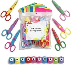 26 pcs Craft Hole Punch, Cardstock Paper and Creative Scissors Set handmade DIY combination for DIY Art, Crafts, Scrapbook, Card Making Beauty & Personal Care