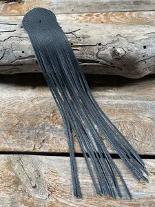 Black Leather Fringe 11" Genuine Leather with Smooth Front & Natural Suede Back for Tack Handbags Apparel & Décor Projects