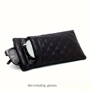 Luxury PU Leather Soft Glasses Case for Women and Men Portable Squeeze Eyewear Box with Premium Protection Glasses Holder