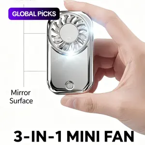 Mini Fan 11000RPM, Handheld Fan Powerful 5-Speed Portable Small Personal Fan, USB Rechargeable Pocket Fan with Mirror Finish, Ultra-Light 55g Cooling Fan for Travel Office Gym, Silver/Orange #GLOBAL PICKS