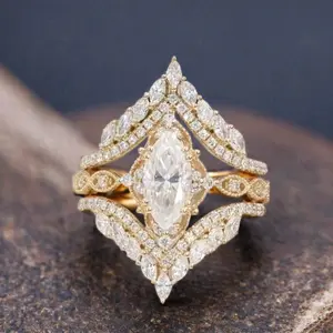 2 Piece French Elegant Oval Cubic Zirconia Silver Plated Ring Set Couple Accessory Anniversary Engagement Valentine S Day Christmas Mother S Day Gift