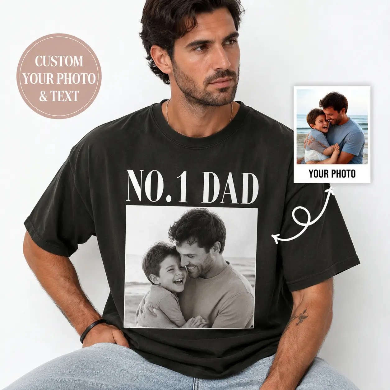 100% Cotton Printlegacy Custom Men’s Short Sleeve Crew Neck T-Shirts – Premium Fit for Everyday Comfort & Casual Style dad tee