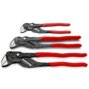 Knipex 3 PC Plier Wrench Set Black Finish 180, 250, 300mm
