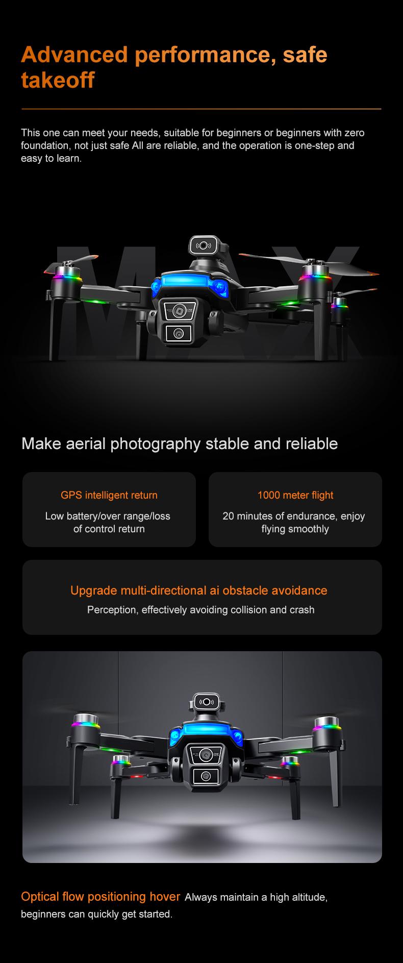 YCMDCGIE 4K GPS Drone with 4.5" Screen Remote - AI Obstacle Avoidance, 40 Min Flight (2 Batteries), 3300ft Range, Brushless Motor Professional Quadcopter