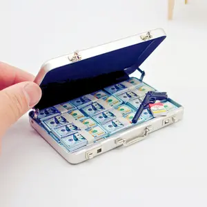 EKKZ 1:6 Scale Miniature Silver Alloy Briefcase - Realistic Dollhouse Furniture Accessories 1:6 Scale Dollhouse Decor