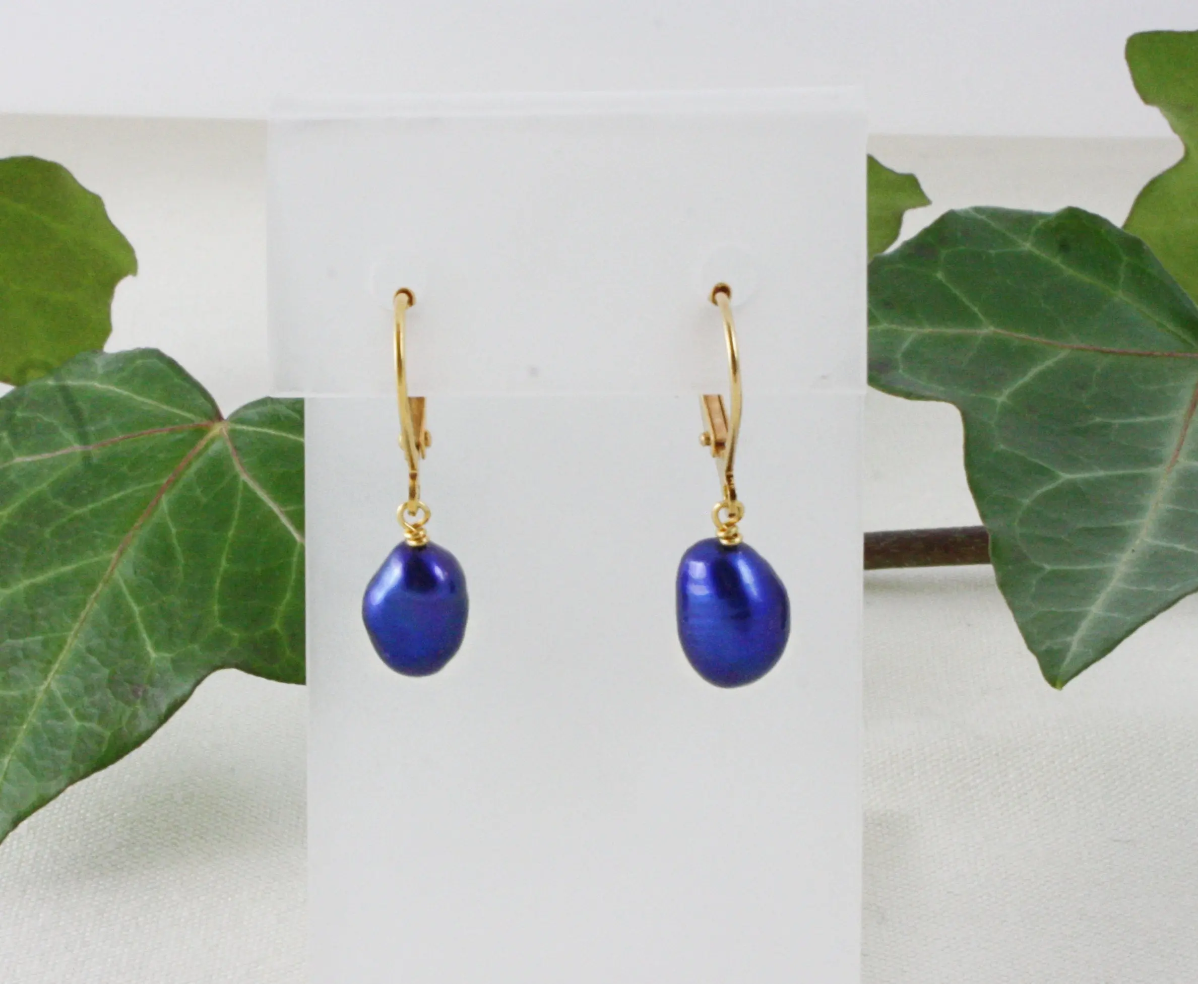 Blue Pearl Drop Earrings
