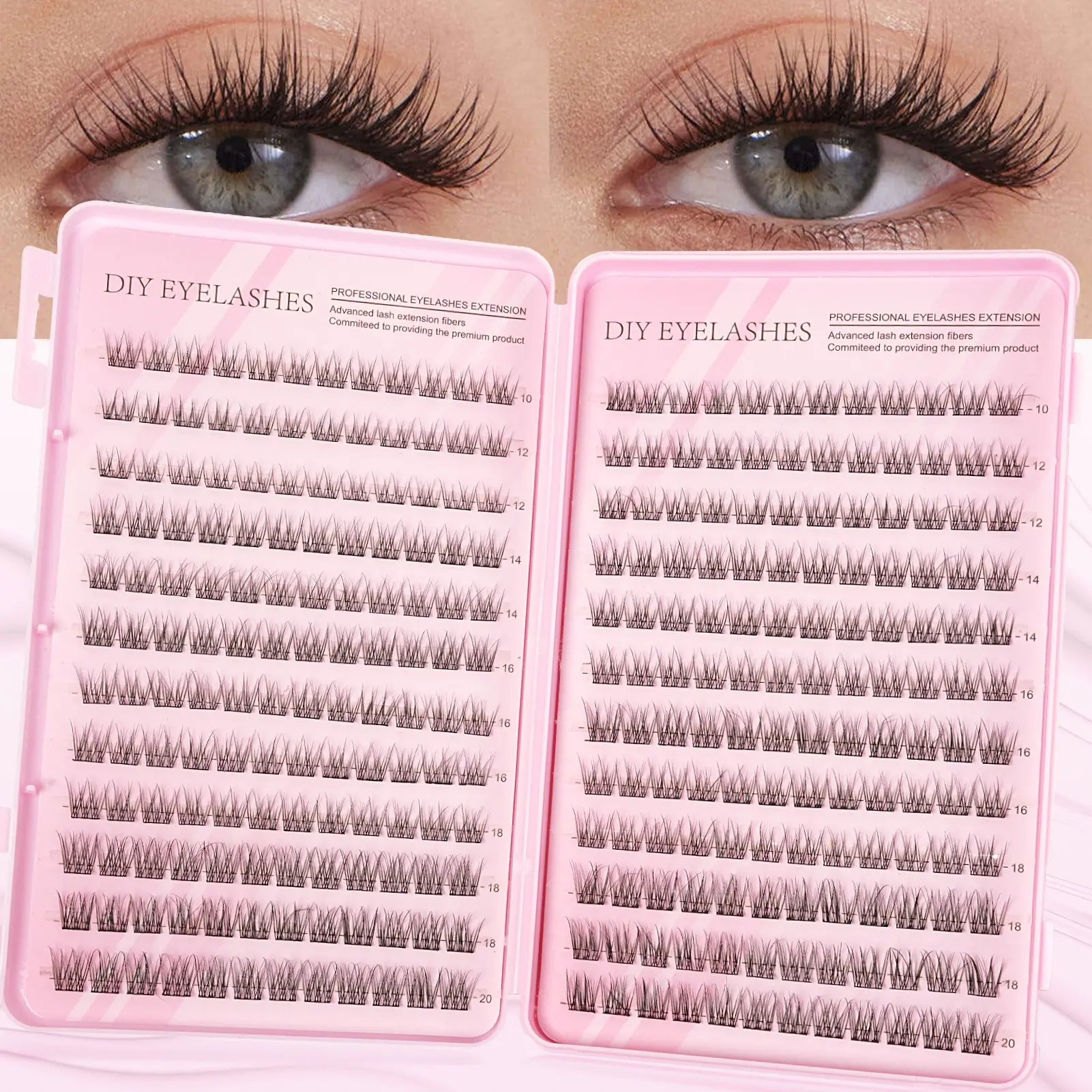 288PCS false eyelash cluster-thick, light anime eyelashes, Volume Lash Clusters, Beauty Eyelash Clusters, suitable for all eye types, soft and comfortable, daily stage makeup, reusable