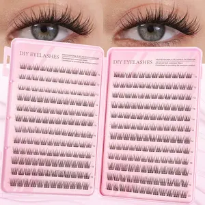 288PCS false eyelash cluster-thick, light anime eyelashes, suitable for all eye types, soft and comfortable, suitable for novice homemade household extension, daily stage makeup, reusable, DIY Lash Kit