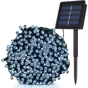 Solar-powered decorative string lights: The warm light version contains 200 LEDs, while the white light version contains 300 LEDs. They support 8 different flashing effects, making them perfect for decorating Christmas scenes, as well as for embellishing