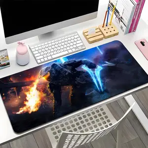 War Game -H-Halo-Commander Mouse Pad Mousepad HD Printing Computer Gamers Locking Edge Non-slip Mouse Pad XXL90x40cm Keyboard PC Desk Pad