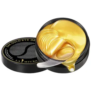 24K Gold Under Eye Patches - 60 Pcs Eye Masks for Dark Circles Puffiness - Skin Care with Collagen Hyaluronic Acid - Anti-Aging & Rejuvenating Hydrogel Eye Patch