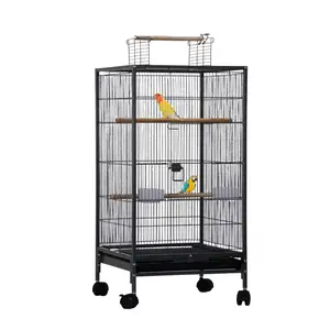 [FLASH SALE] Garvee Small Bird Cage with Wheels, Parakeet Cage, Bird Carrier for Parakeets, Canaries, Lovebirds, Small Quaker, Cockatiels, Budgie, Green Cheek, 40in, Green