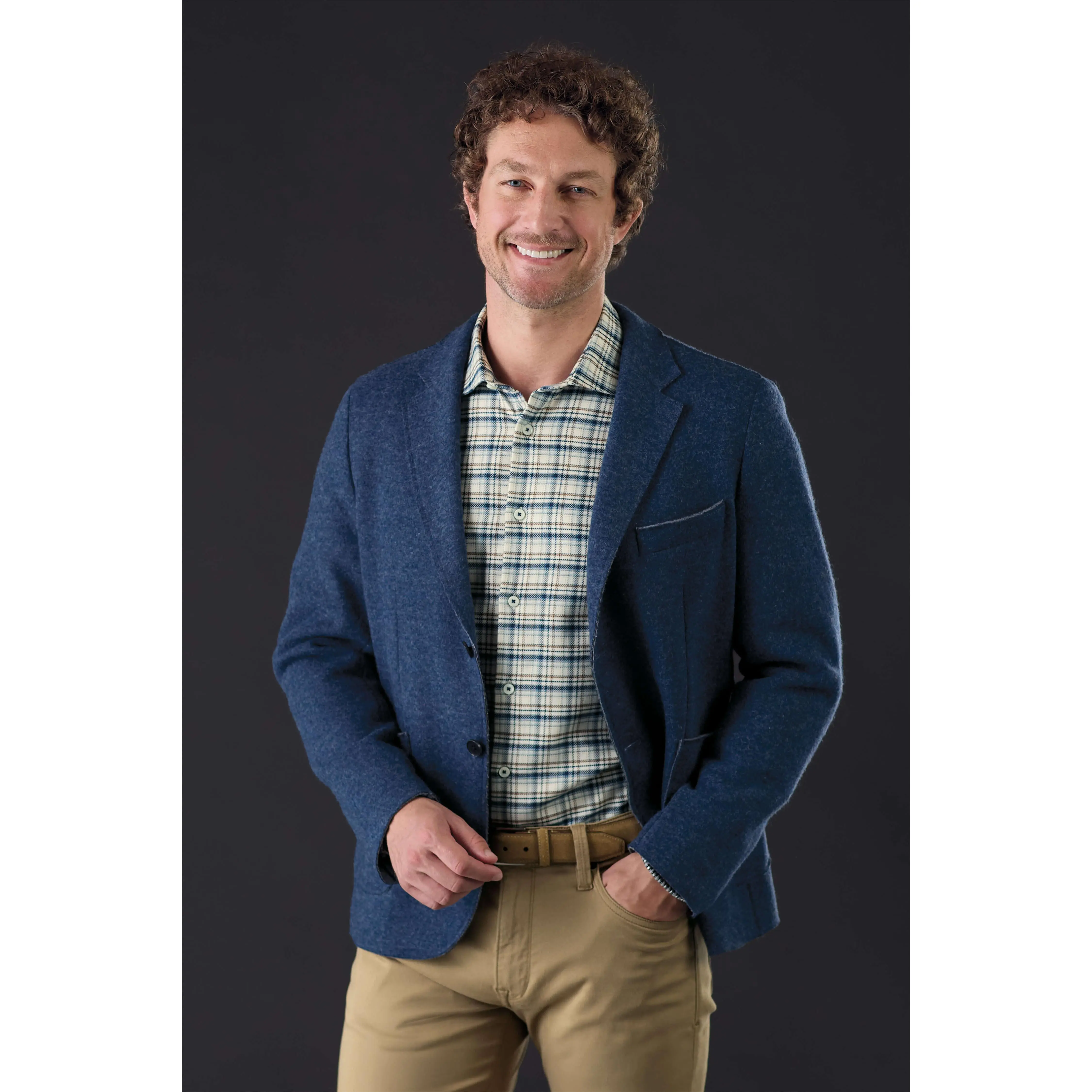 Menswear Bugatchi Wool-Acrylic Blend Knit Sport Coat