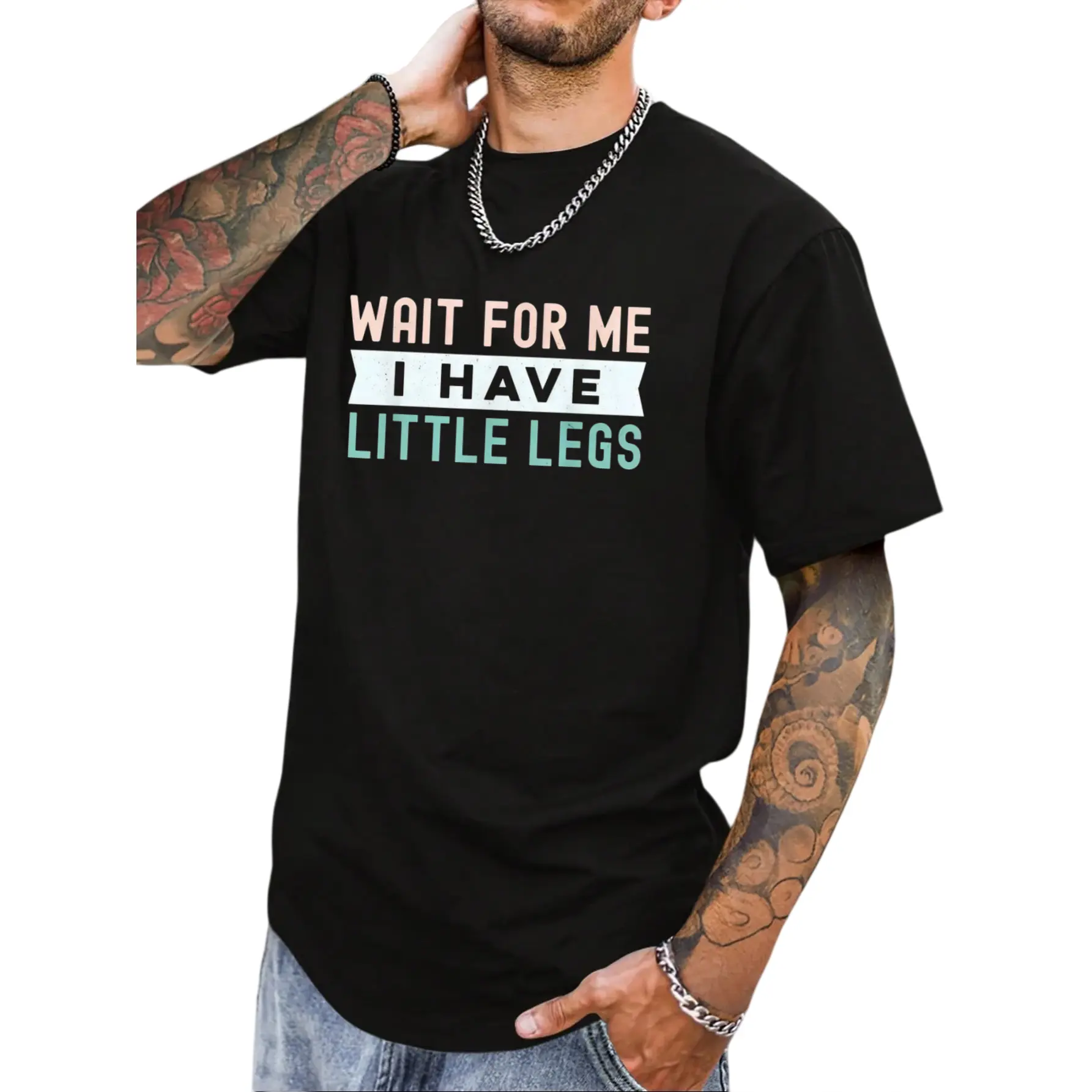 Funny Height Sarcasm Printed  short Sleeve Outdoor Wear for Men Soft Fabrics Pop Prints Flattering Cuts