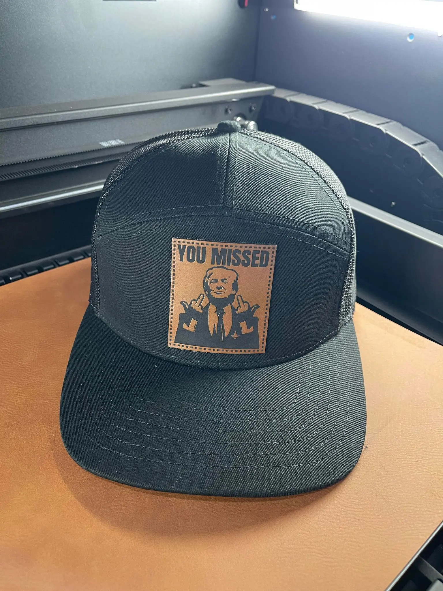 You Missed Rawhide Leather Patch 7 Panel Snapback