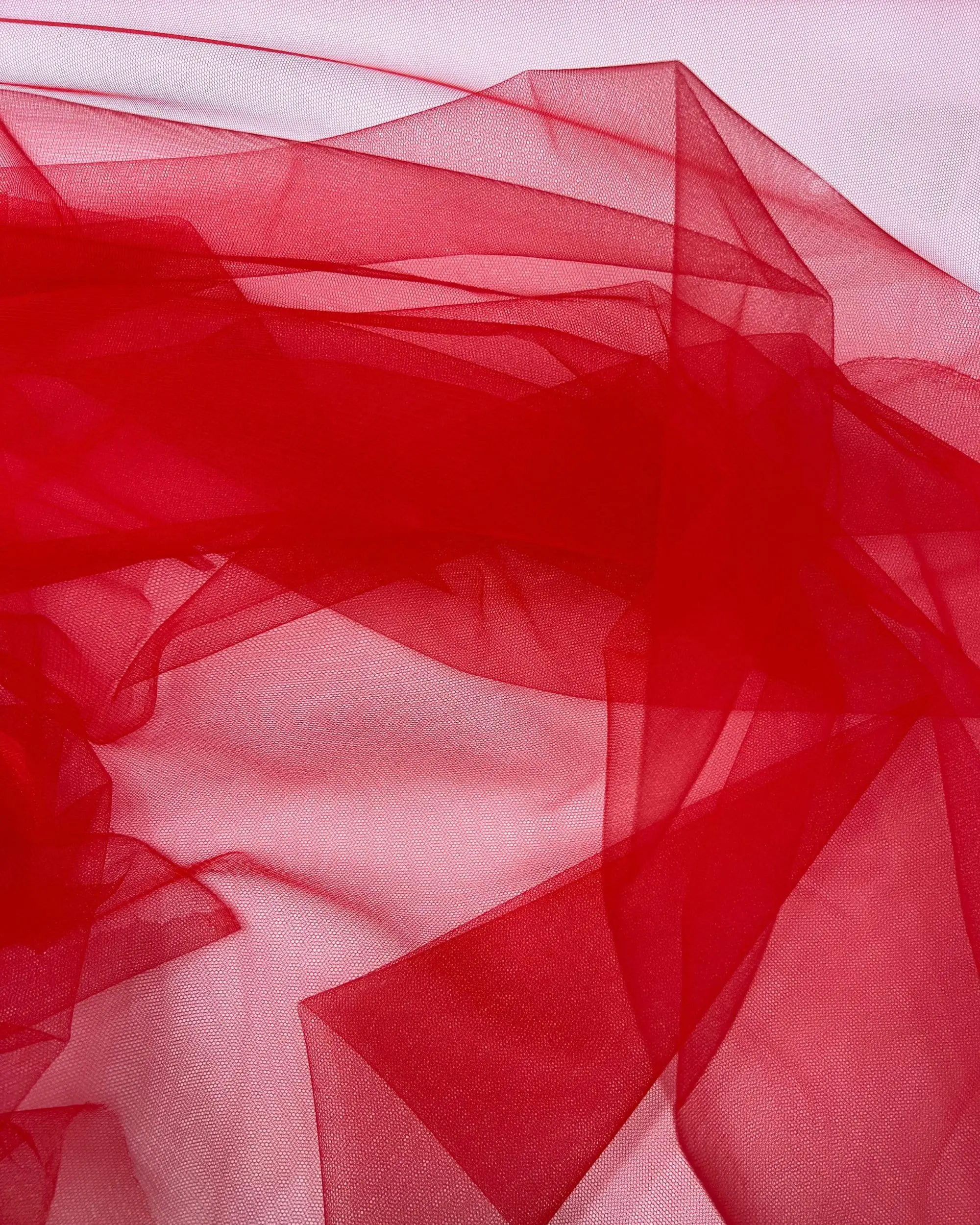 Red Stretch Netting Fabric